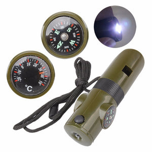 Explore the Great Outdoors with the 7-In-1 Multifunctional Outdoor Survival Whistle Compass