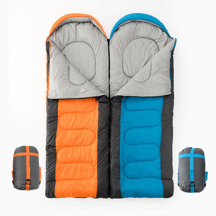 Experience the Great Outdoors with Our Outdoor Interlocking Hooded Camping Envelope Sleeping Bag