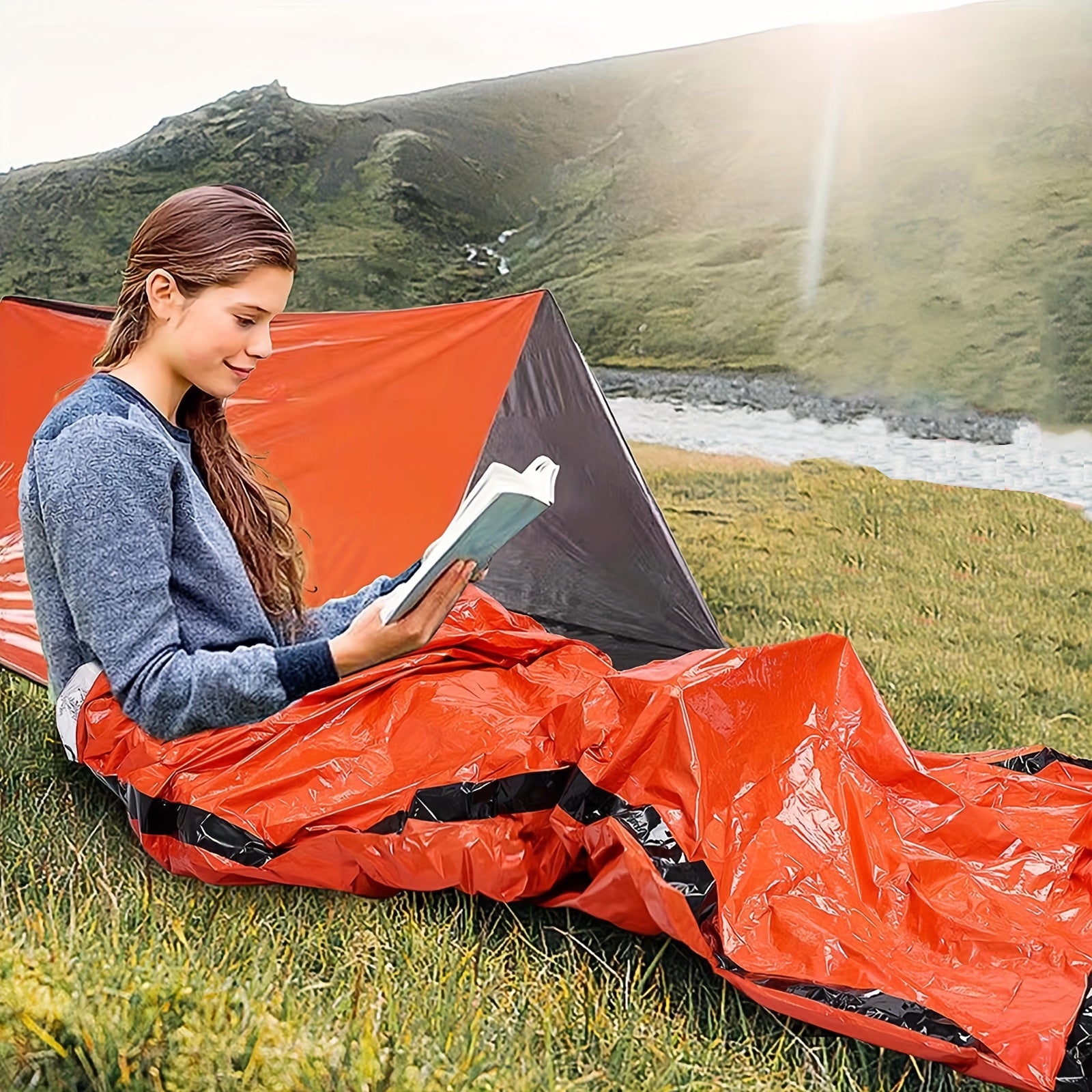 Portable Lightweight Thermal Sleeping Bag Blanket Bivy Sack for Camping