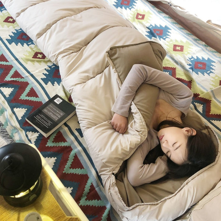 Outdoor Camping Waterproof Cotton Sleeping Bag Four Seasons Splicing Design