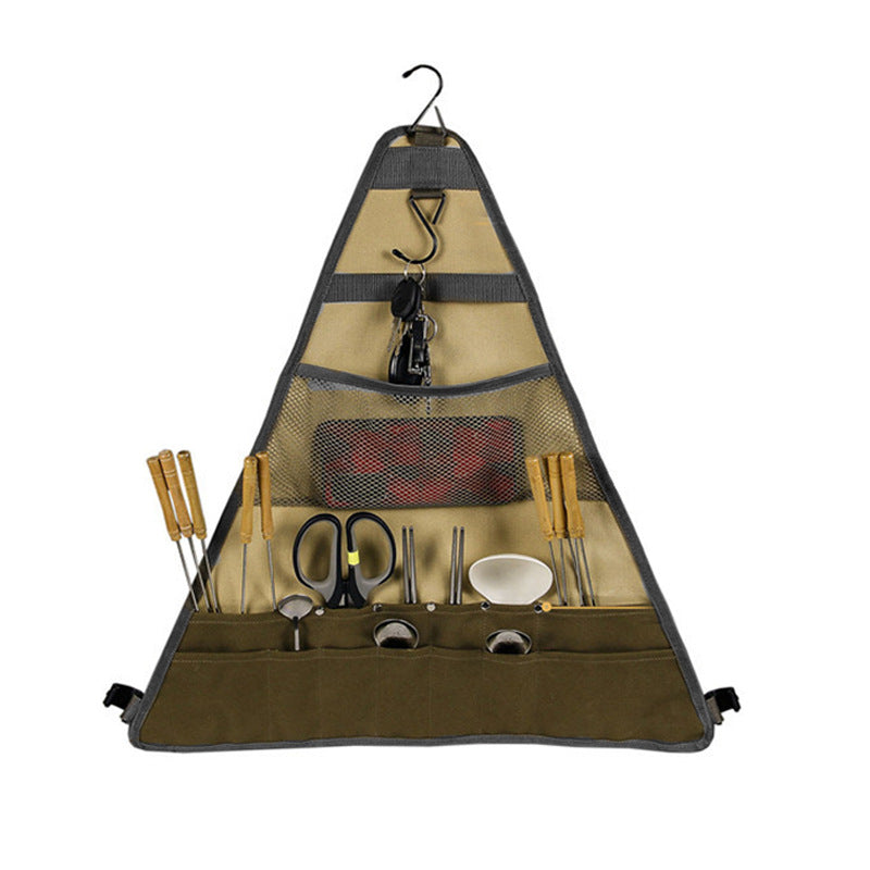 Outdoor Camping Foldable Tableware Set Spatula Spoon Bag