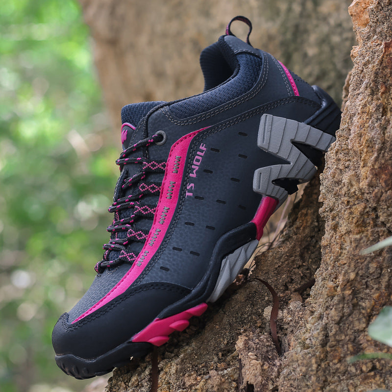 Men’s and Women’s Outdoor Hiking Shoes Leather Non-Slip Travel Sneakers
