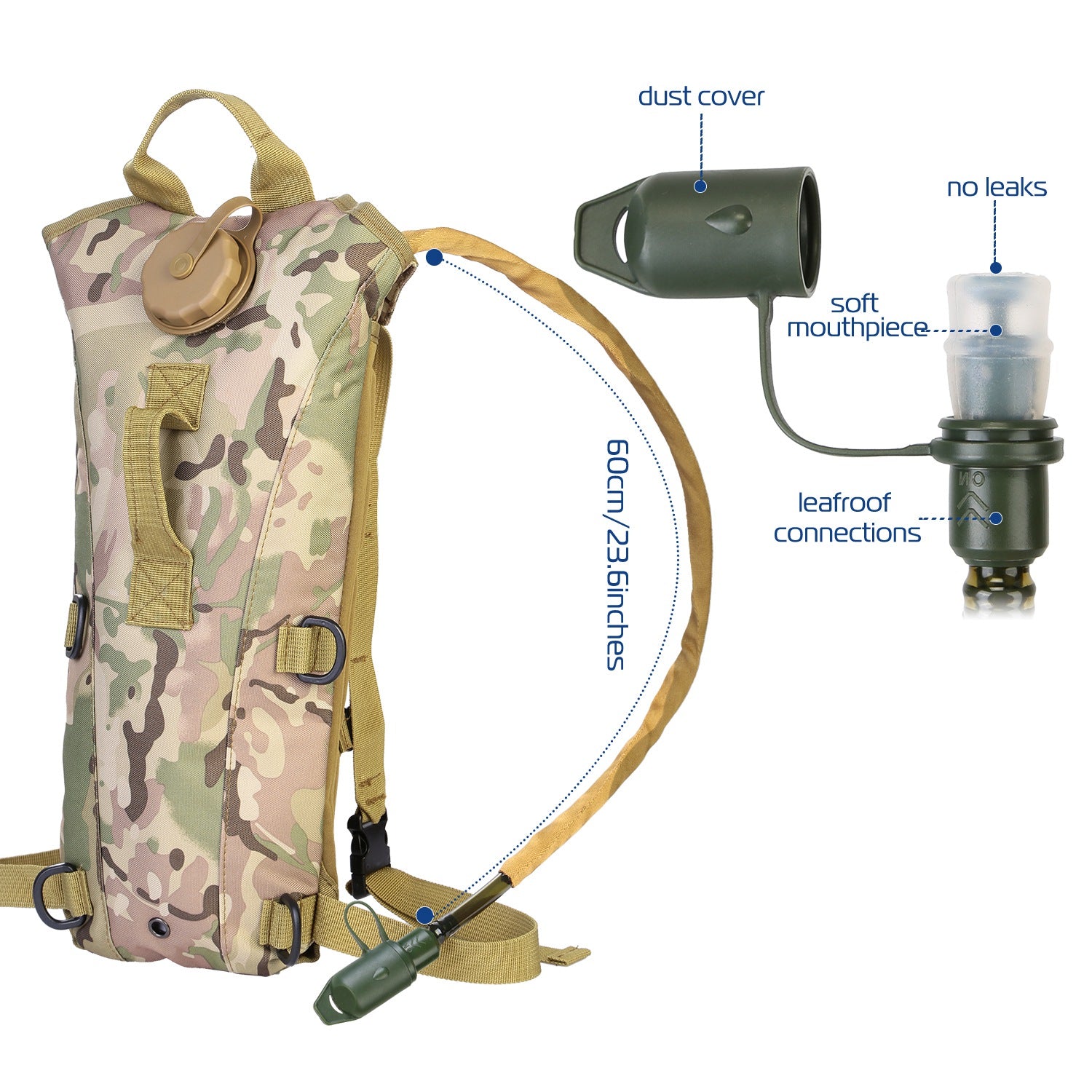 3L Tactical Hydration Pack With Adjustable Water Bladder