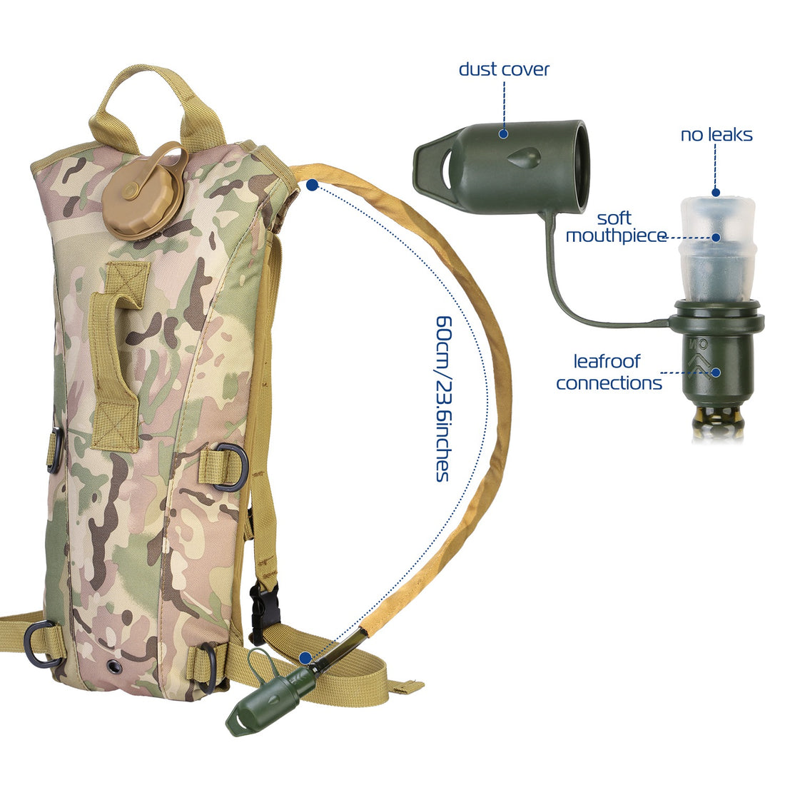 3L Tactical Hydration Pack With Adjustable Water Bladder
