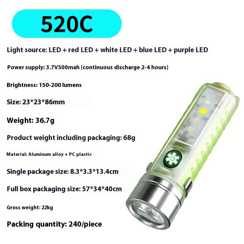 Laser UV Flashlight Rechargeable Waterproof LED Pocket Camping Light