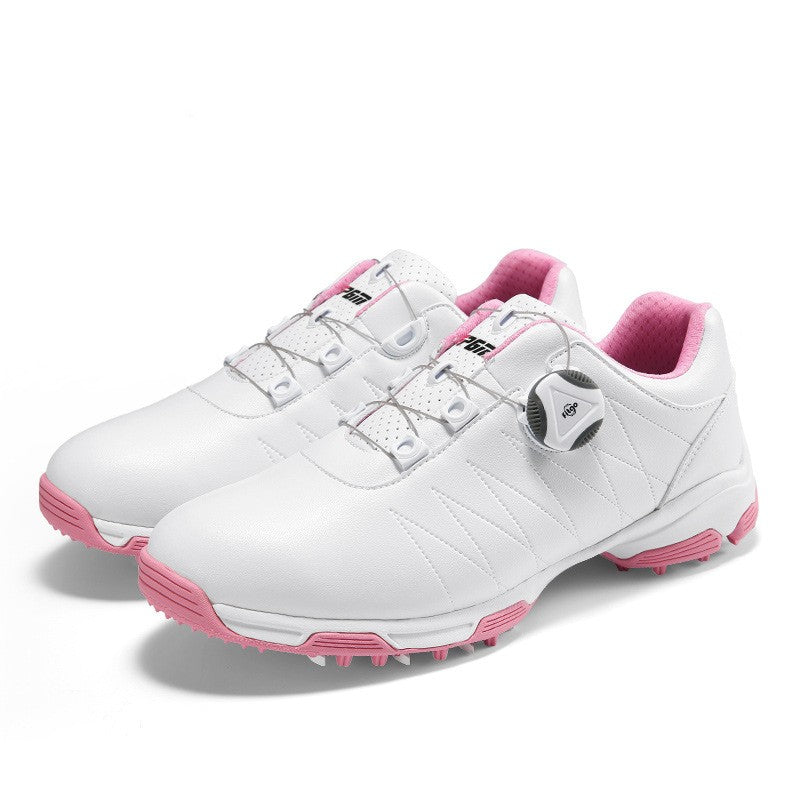 Women's Waterproof Golf Shoes Anti-Slip Spin Button Sneakers