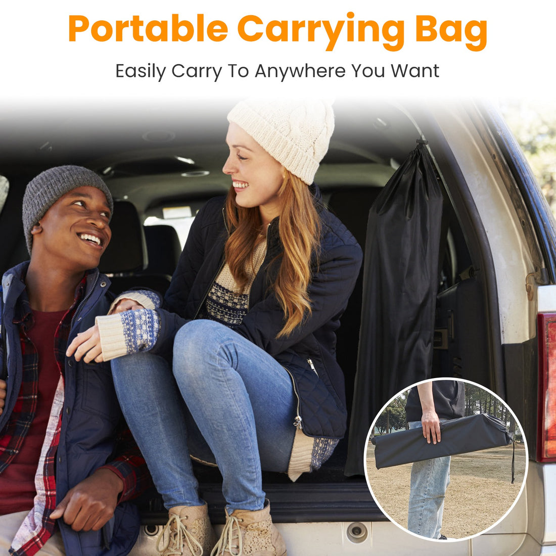 Foldable Aluminum Camping Table With Storage Basket And Carry Bag