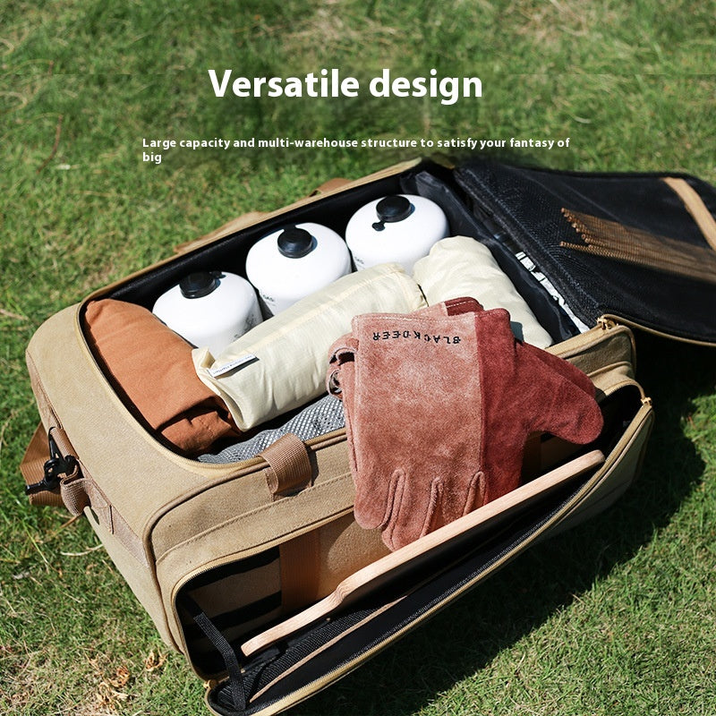 Outdoor Camping Cookware Set Gas Stove Tableware Picnic Bag