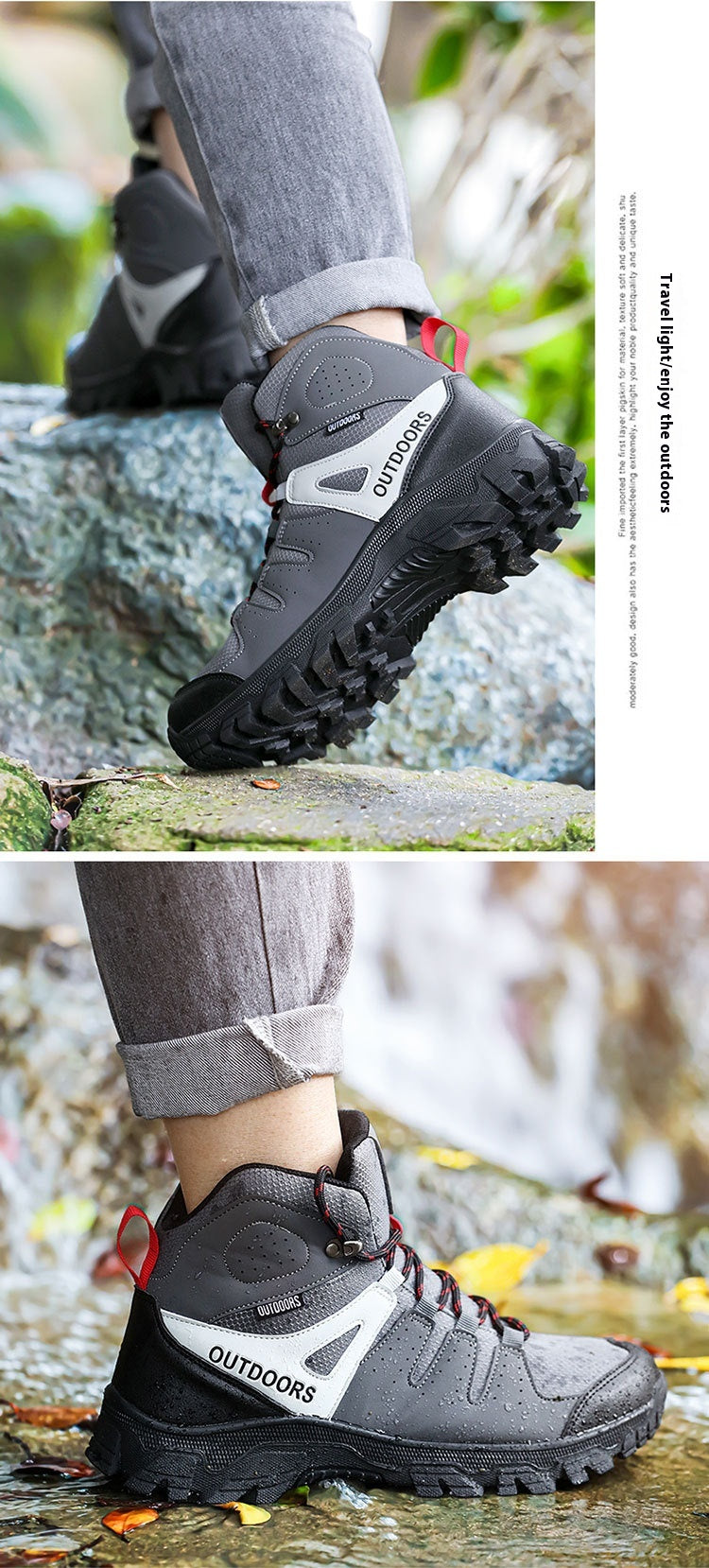 Men’s High-Top Hiking Shoes Wear-Resistant Non-Slip
