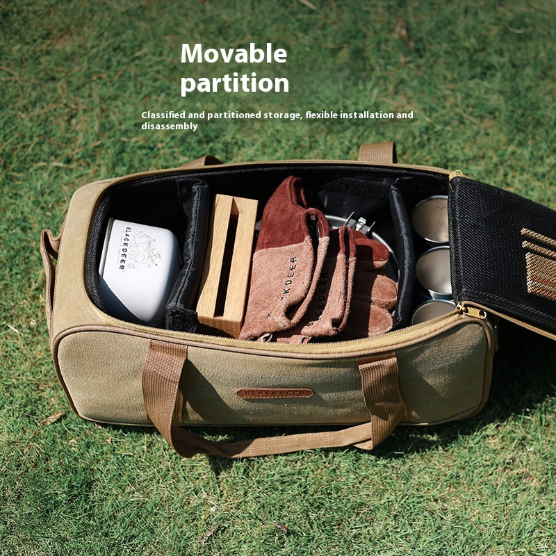 Outdoor Camping Cookware Set Gas Stove Tableware Picnic Bag