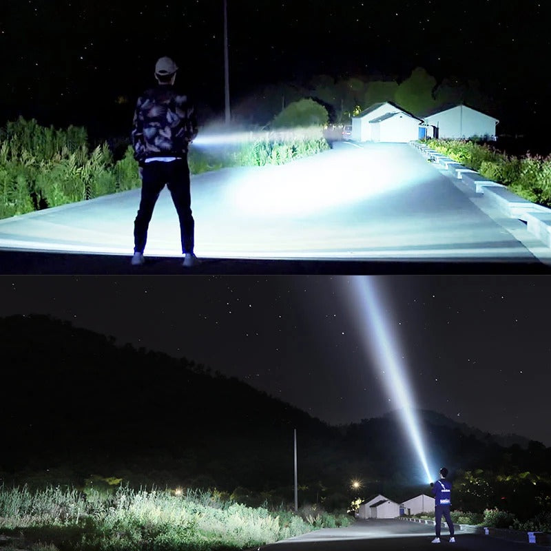 Rechargeable Super Bright LED Outdoor Flashlight Focusing Lamp