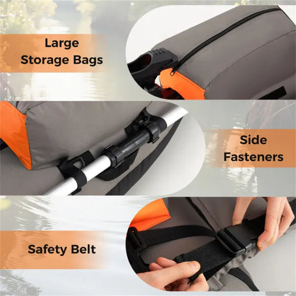 350lbs Inflatable Fishing Float Tube With Rod Holder And Fish Ruler