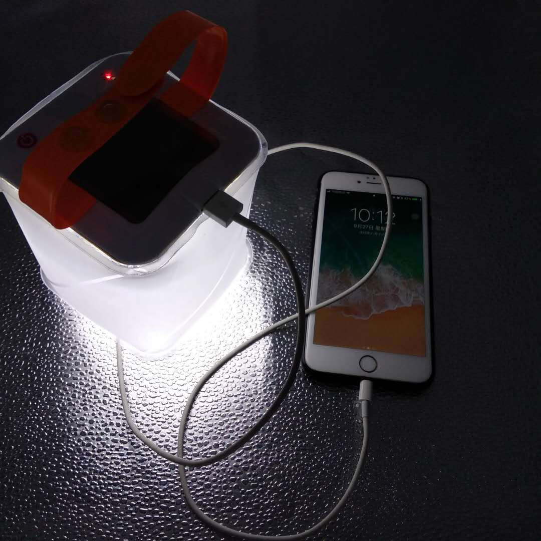 Waterproof Handheld Inflatable LED Camping Lantern Solar Collapsible Light