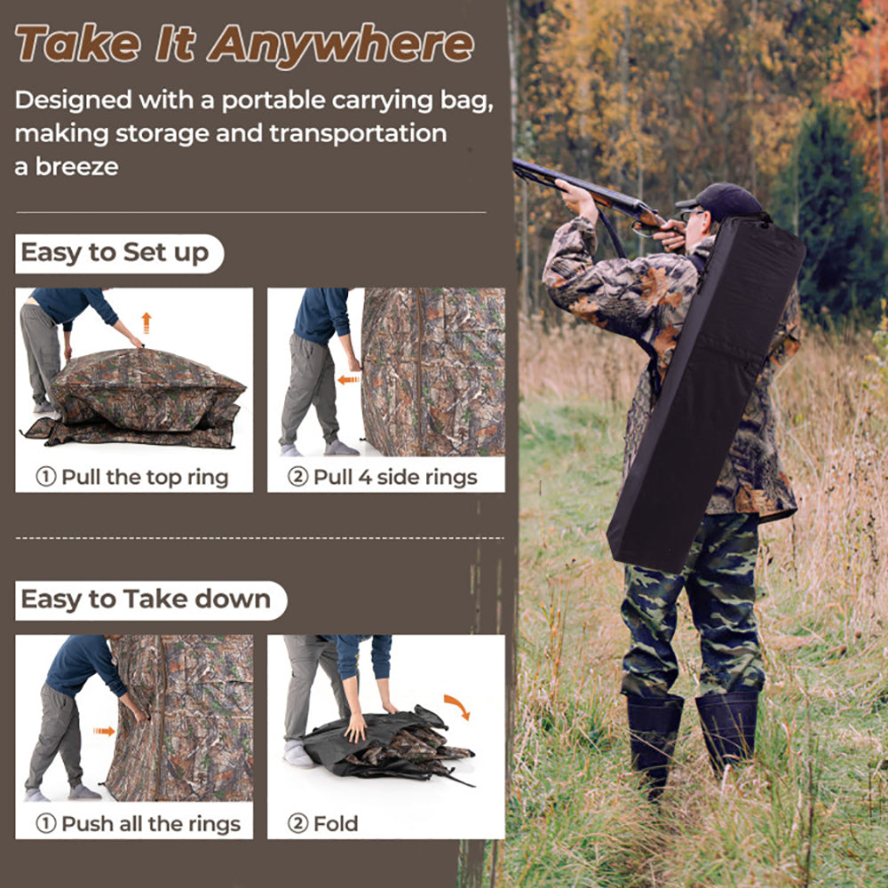 360° One-Way Hunting Ground Blind For 2-3 Persons