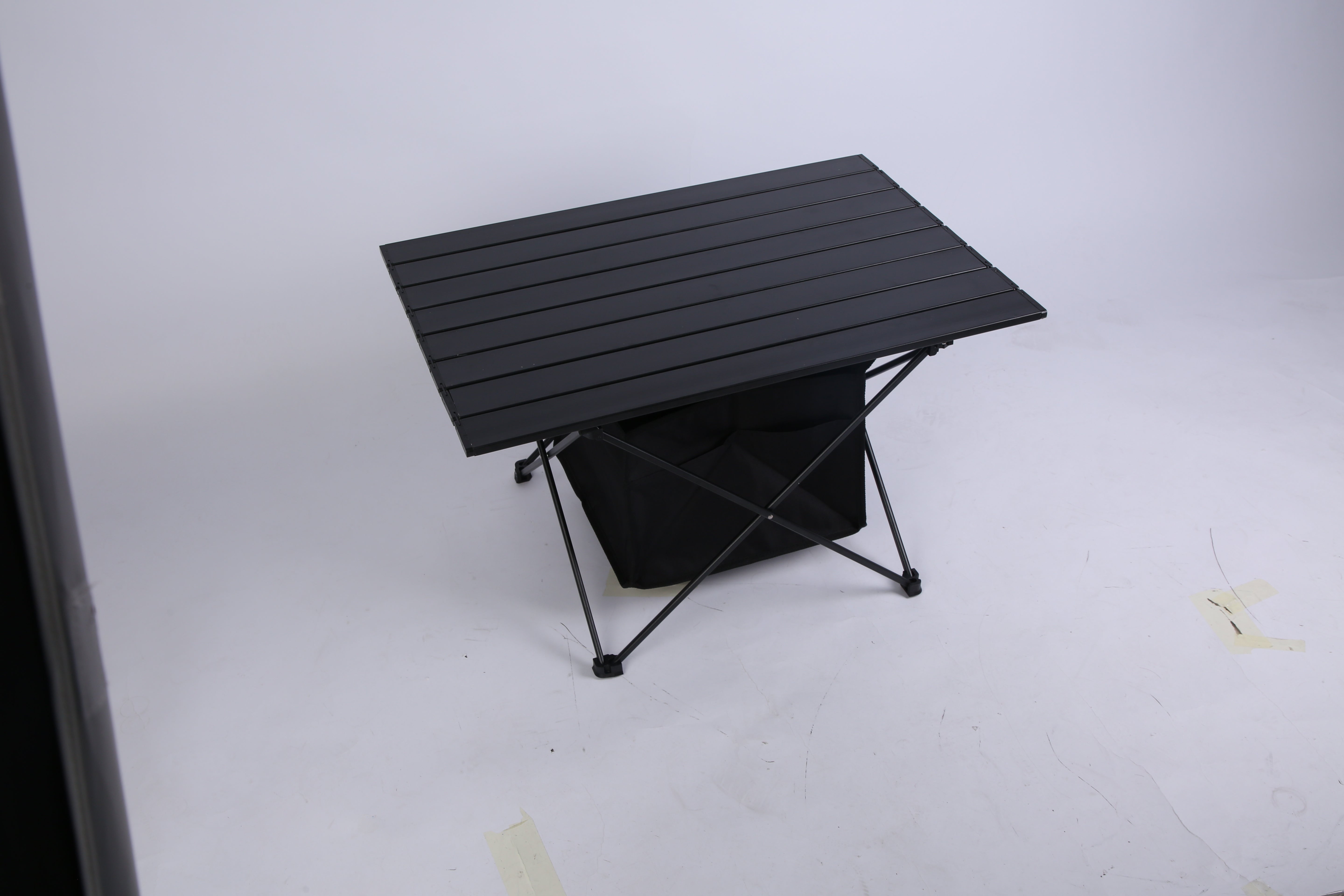 Foldable Aluminum Camping Table With Storage Basket And Carry Bag