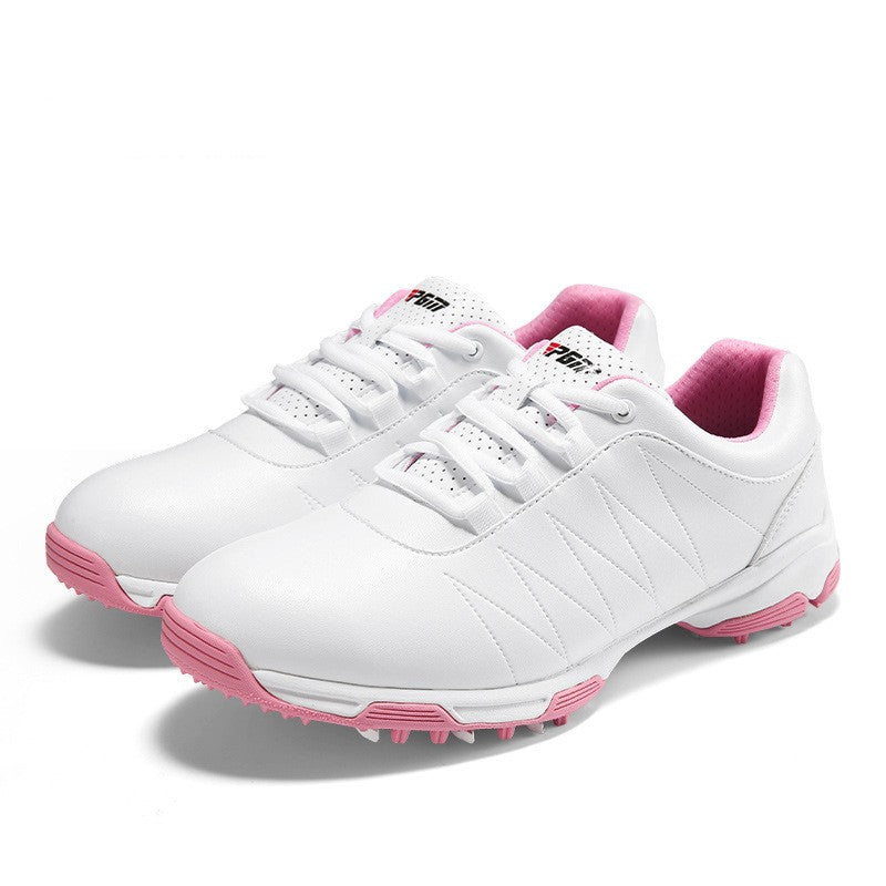 Women's Waterproof Golf Shoes Anti-Slip Spin Button Sneakers