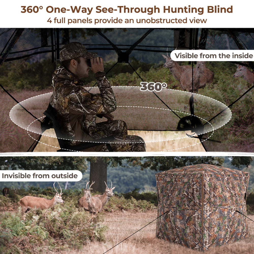 360° One-Way Hunting Ground Blind For 2-3 Persons