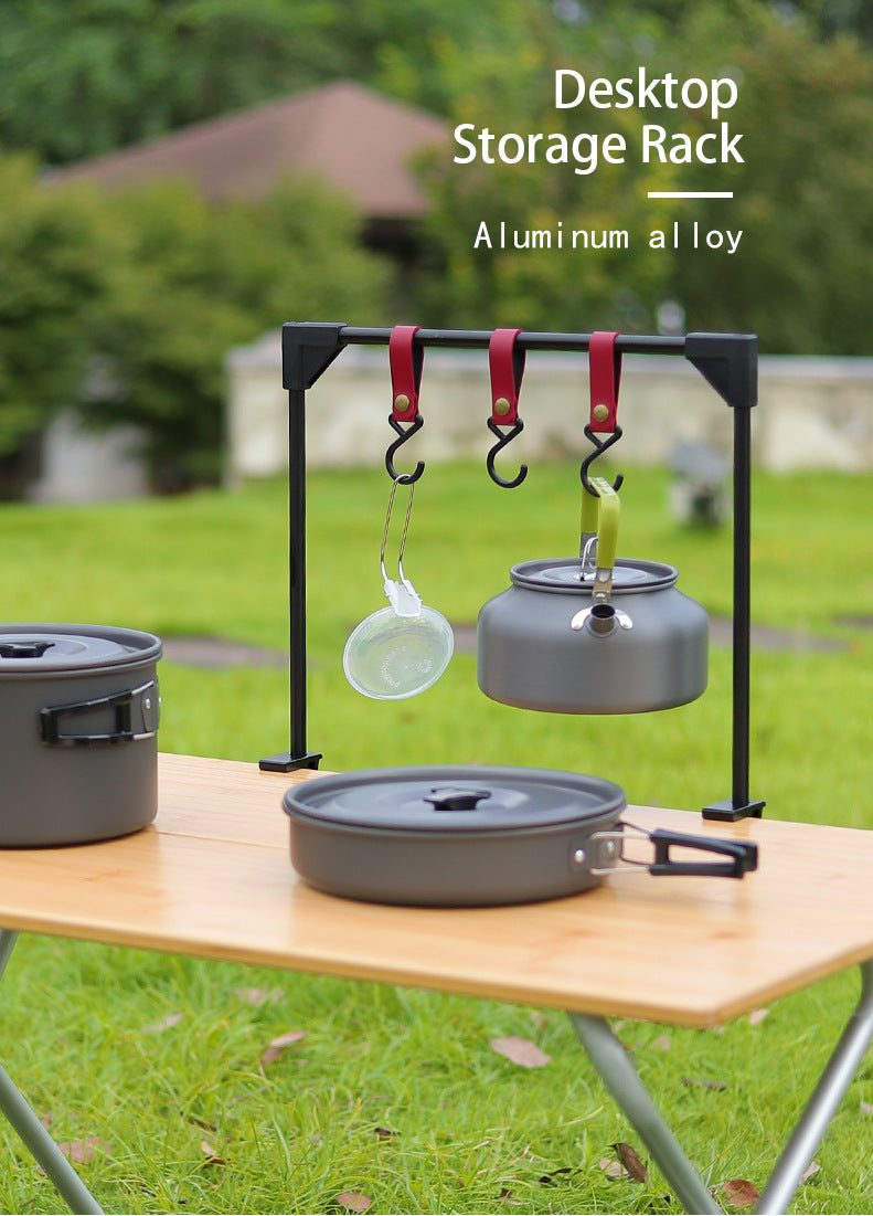 Outdoor Camping Adjustable Rack Pot Stove Cookware Desktop Hook