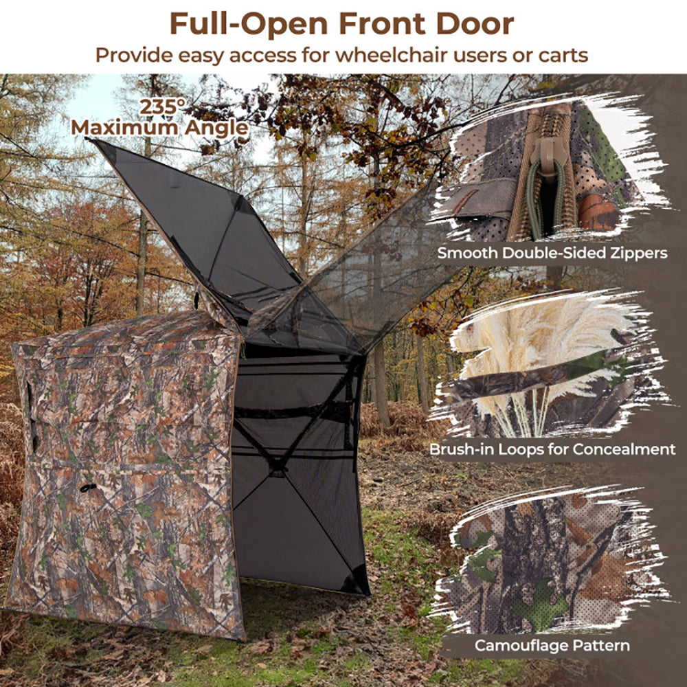 360° One-Way Hunting Ground Blind For 2-3 Persons
